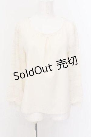 画像: axes femme / ギャザー袖切替トップス M キナリ O-25-02-23-019-AX-TO-OW-OS