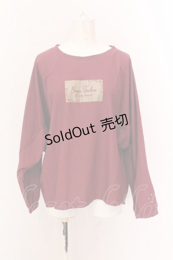 画像1: axes femme / アソートロゴドルマンTシャツ F ワイン O-25-02-23-003-AX-TS-SZ-OS (1)
