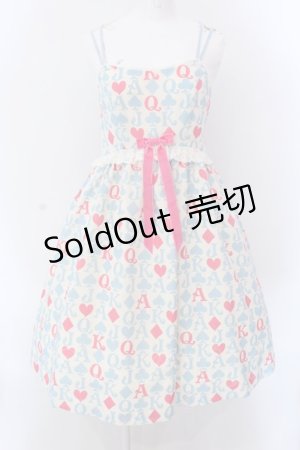 画像: Shirley Temple / トランプ総柄プリントベビードール（Ladies） F アイボリー×サックス O-25-02-24-035-ET-OP-OW-OS