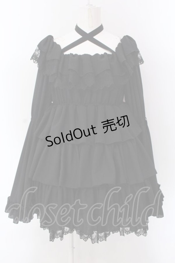 画像1: Vallee lys / Coquelicot dress ショート丈  ブラック O-25-02-24-039-EL-OP-OW-OS (1)