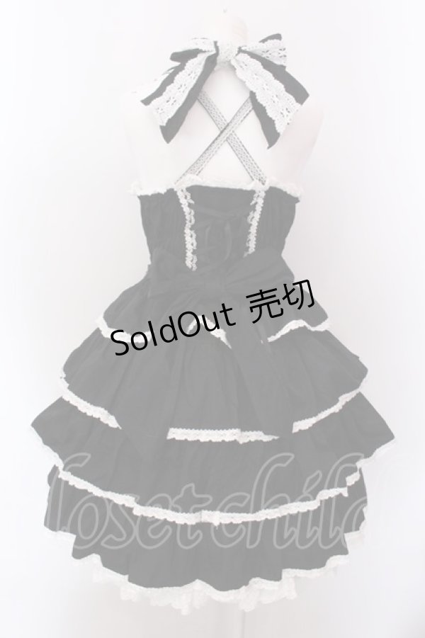 画像5: BABY,THE STARS SHINE BRIGHT / フルールフリルジャンパースカート  クロ×シロ O-25-02-24-004-BA-OP-OW-OS (5)