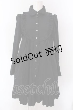 画像: PEACE NOW / フリルAラインシャツワンピース M ブラック O-25-02-24-041-PU-OP-OW-OS