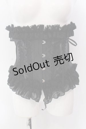 画像: MR corset / ダブルボーンジャガードショートコルセット  ブラック O-25-02-24-049-PU-TO-OW-OS