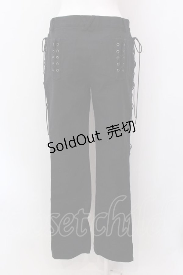 画像3: ATELIER BOZ / レースアップロングパンツ  ブラック O-25-02-24-001-EL-PA-OW-ZI (3)