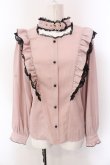 画像1: Rojita / ハートバックルラッフルフリルブラウス  ピンク×クロ O-25-02-24-075-LO-BL-IG-OS (1)