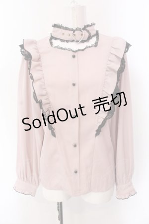 画像: Rojita / ハートバックルラッフルフリルブラウス  ピンク×クロ O-25-02-24-075-LO-BL-IG-OS