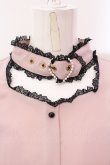 画像2: Rojita / ハートバックルラッフルフリルブラウス  ピンク×クロ O-25-02-24-075-LO-BL-IG-OS (2)