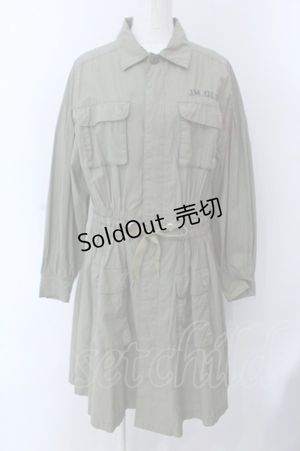 画像1: Jane Marple Dans Le Salon / Typewriter shirt dress M グリーン O-25-02-24-086-JM-OP-IG-OS (1)