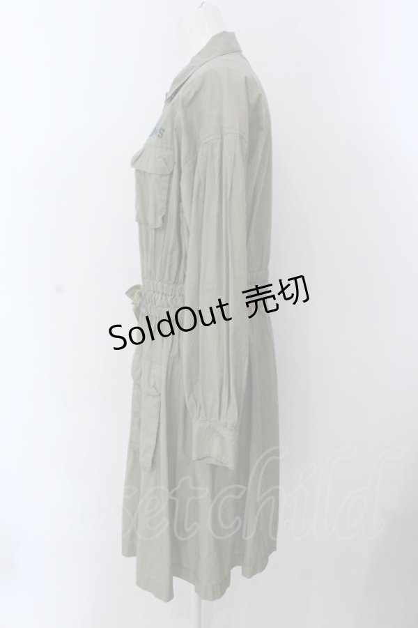 画像2: Jane Marple Dans Le Salon / Typewriter shirt dress M グリーン O-25-02-24-086-JM-OP-IG-OS (2)