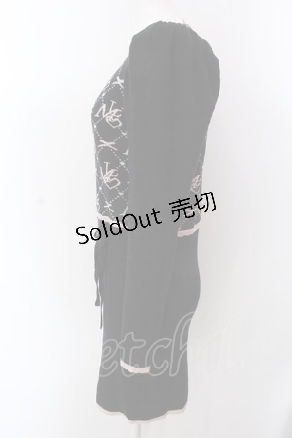 画像3: Millor TOKYO / MLモノグラムニットミニワンピ L ブラック×ピンク O-25-02-24-090-LO-OP-IG-OS (3)