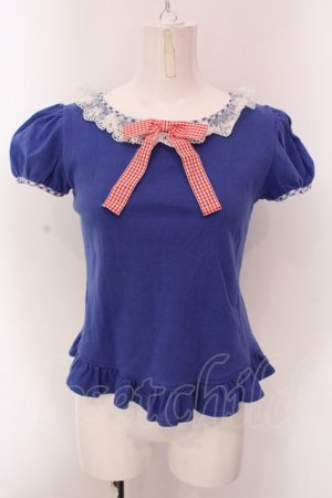 画像: Angelic Pretty / Lovelyギンガムリボンカットソー  ブル0ー O-25-02-25-024-AP-TO-IG-OS