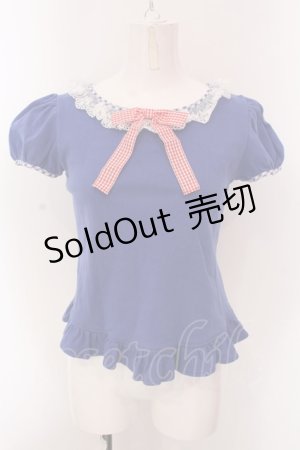 画像: Angelic Pretty / Lovelyギンガムリボンカットソー  ブル0ー O-25-02-25-024-AP-TO-IG-OS