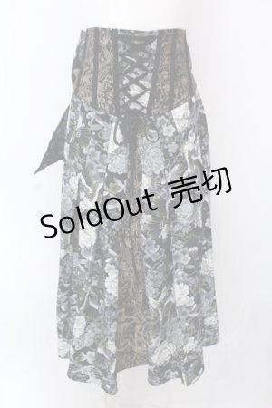 画像: Qutie Frash / リボン袴コルセット  ブラック O-25-02-25-025-QU-SK-OW-ZY