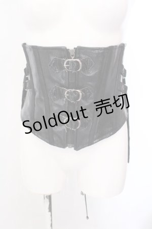 画像: Qutie Frash / 3連ベルトコルセット  ブラック O-25-02-25-026-QU-ZA-OW-OS