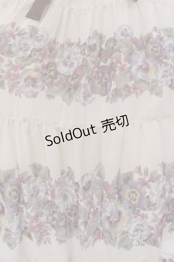 画像4: Innocent World / アンティークパンジーシフォンドレス M アイボリー O-25-02-25-003-IW-OP-IG-OS (4)