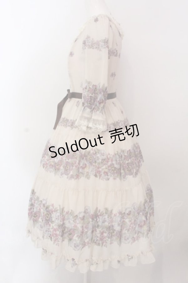画像5: Innocent World / アンティークパンジーシフォンドレス M アイボリー O-25-02-25-003-IW-OP-IG-OS (5)
