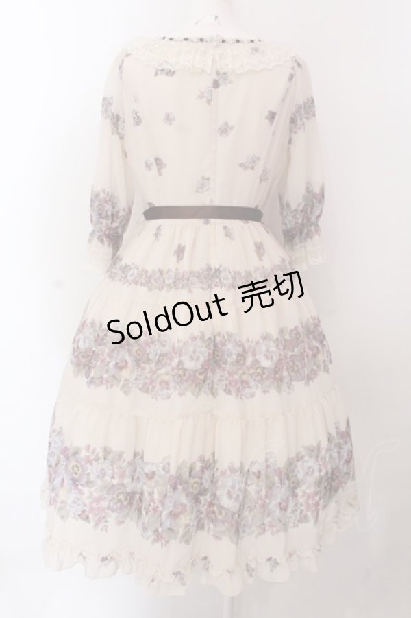 画像6: Innocent World / アンティークパンジーシフォンドレス M アイボリー O-25-02-25-003-IW-OP-IG-OS (6)