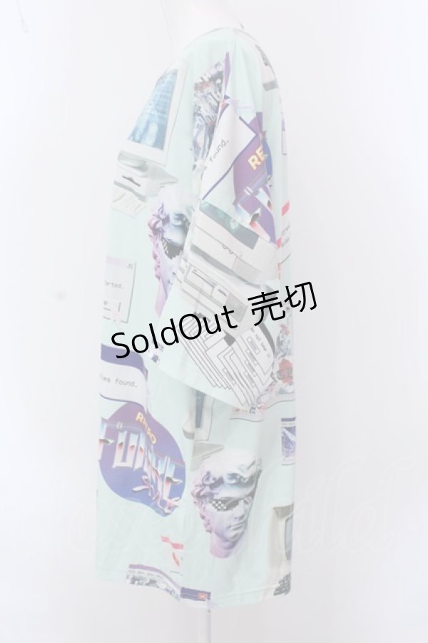画像2: TRAVAS TOKYO / 昇華TEE（Vapor wave 総柄）Tシャツ F ライトグリーン O-25-02-25-037-PU-TO-OW-OS (2)