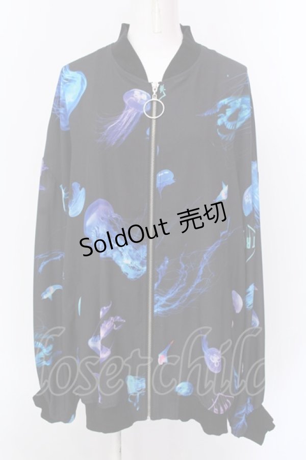 画像1: TRAVAS TOKYO / 総柄シフォンブルゾン F ブラック O-25-02-25-039-PU-JA-OW-ZI (1)