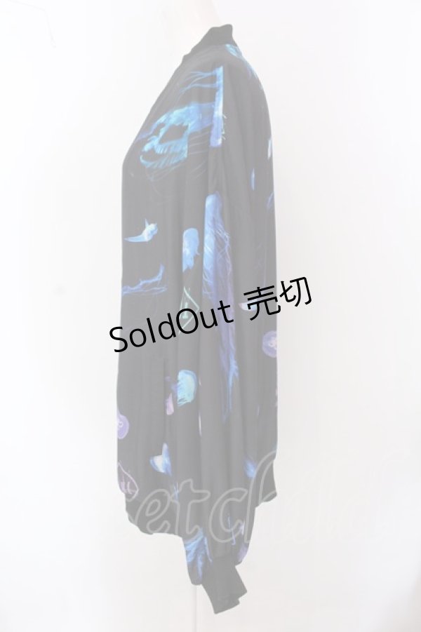 画像2: TRAVAS TOKYO / 総柄シフォンブルゾン F ブラック O-25-02-25-039-PU-JA-OW-ZI (2)