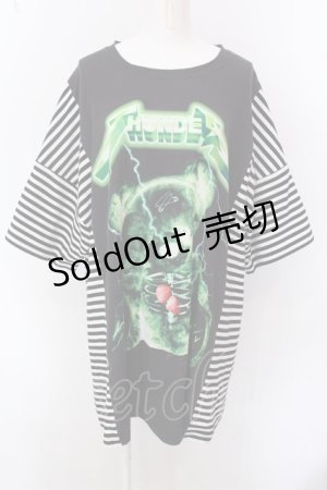 画像: TRAVAS TOKYO / ボーダー切換え半袖カットソー F ブラック×ホワイト O-25-02-25-041-PU-TO-OW-OS