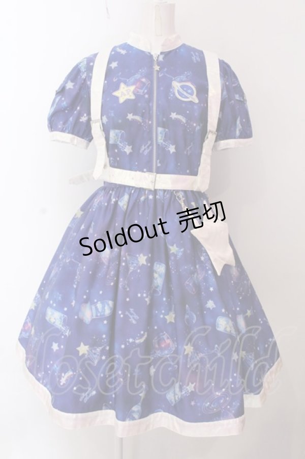 画像1: Angelic Pretty / Galaxy Cocktailワンピース  ネイビー O-25-02-25-006-AP-OP-IG-OS (1)