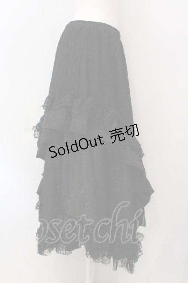 画像3: Qutie Frash / 蜘蛛メッシュロングスカート  ブラック O-25-02-25-019-QU-SK-OW-OS (3)