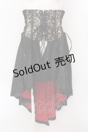 画像: Qutie Frash / 後ろロングラップコルセット  ブラック×レッド×ゴールド O-25-02-25-020-QU-TO-OW-OS