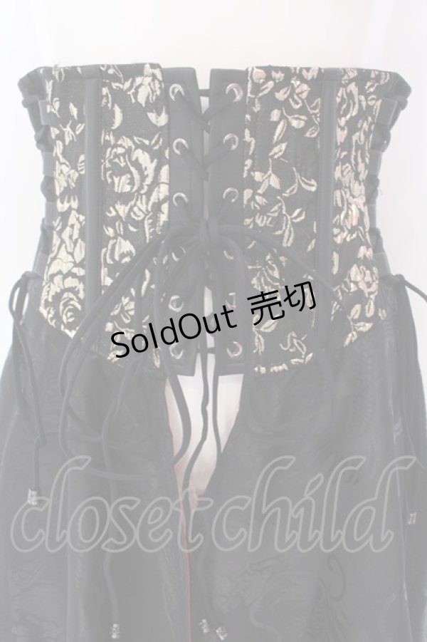 画像2: Qutie Frash / 後ろロングラップコルセット  ブラック×レッド×ゴールド O-25-02-25-020-QU-TO-OW-OS (2)