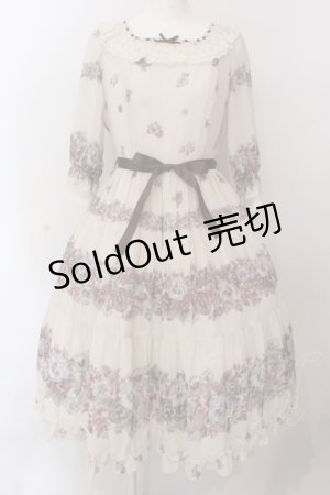 画像: Innocent World / アンティークパンジーシフォンドレス M アイボリー O-25-02-25-003-IW-OP-IG-OS