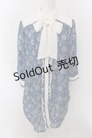 画像: axes femme / エッフェル塔柄チュニック M ブルー O-25-02-26-1034-AX-OP-OW-OS