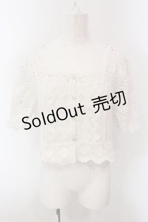 画像: axes femme POETIQUE / ケミカルレースショートカーディガン M シロ O-25-02-26-1005-AX-TO-IG-OS