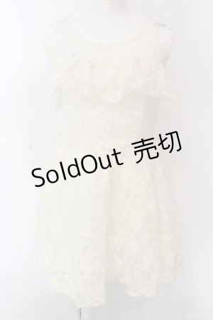 画像: LIZ LISA / チュールレースノースリーブワンピース  アイボリー O-25-02-26-1054-LO-TO-IG-OS