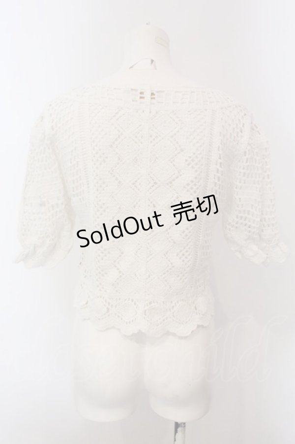 画像3: axes femme POETIQUE / ケミカルレースショートカーディガン M シロ O-25-02-26-1005-AX-TO-IG-OS (3)