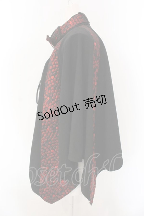 画像3: Qutie Frash / 2023年プレミアム 宵鶴ポンチョ  ブラック?レッド O-25-02-26-1059-QU-JA-YM-ZY (3)