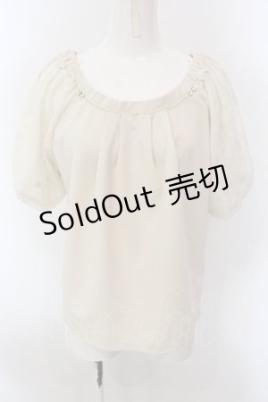 画像: axes femme / レーススリーブトップス  アイボリー O-25-02-26-1010-AX-TO-IG-OS