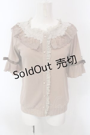 画像: axes femme / 透けローズレースカットカーデ M ベージュ O-25-02-26-1013-AX-TO-SZ-OS