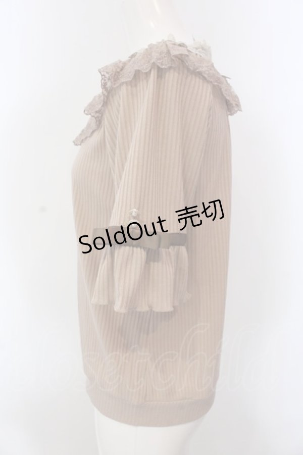 画像3: axes femme / 透けローズレースカットカーデ M ベージュ O-25-02-26-1013-AX-TO-SZ-OS (3)