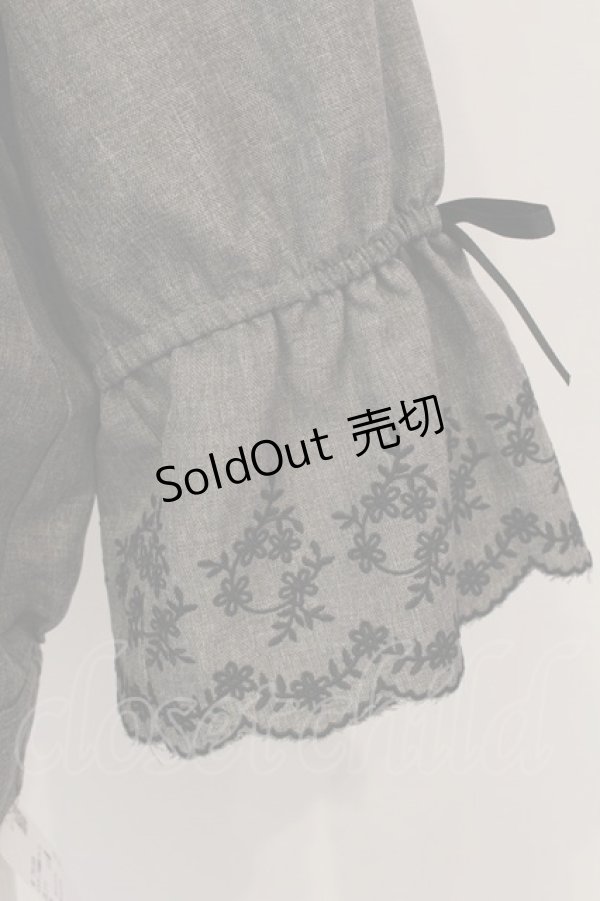 画像2: axes femme / スカラップ刺繍袖ブルゾン M グレー O-25-02-26-1025-AX-TO-SZ-OS (2)