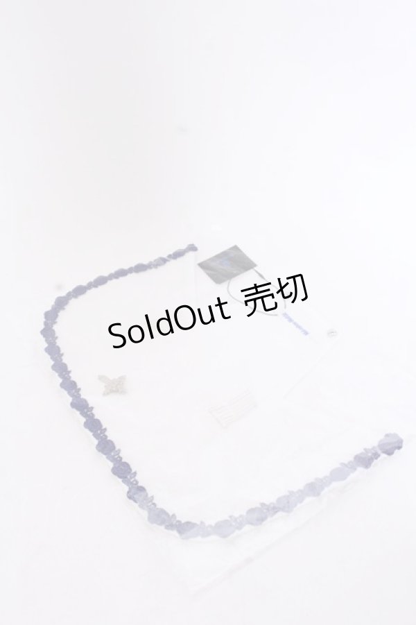 画像1: 【SALE】Moi-meme-Moitie / M+CROIXキャップ  ホワイト×ブルーレース O-25-05-29-1018-MO-AC-OW-ZT394-F005 (1)