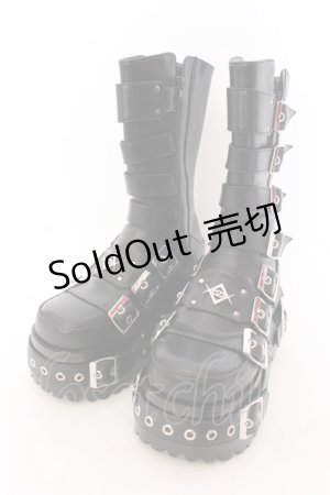 画像: REFLEM / 7バックルプラットフォームブーツ 24ｃｍ ブラック O-25-02-26-072-PU-SH-OW-ZT-K017