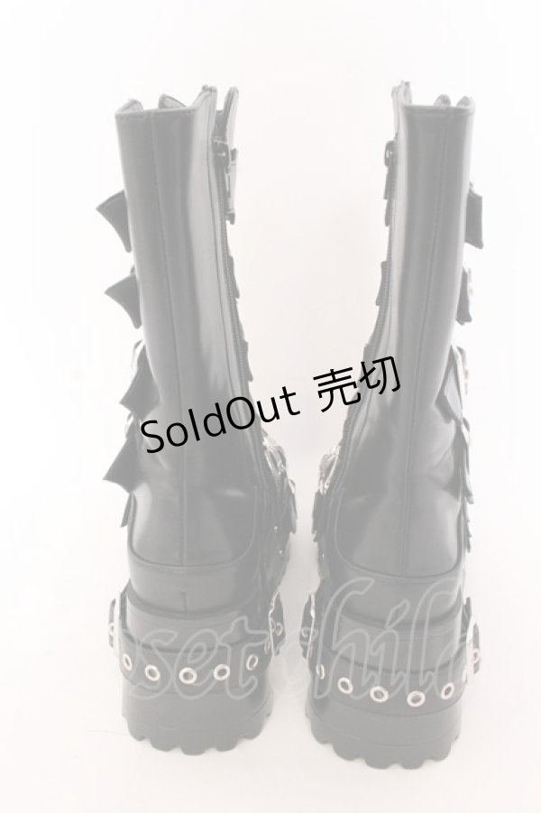画像6: REFLEM / 7バックルプラットフォームブーツ 24ｃｍ ブラック O-25-02-26-072-PU-SH-OW-ZT-K017 (6)