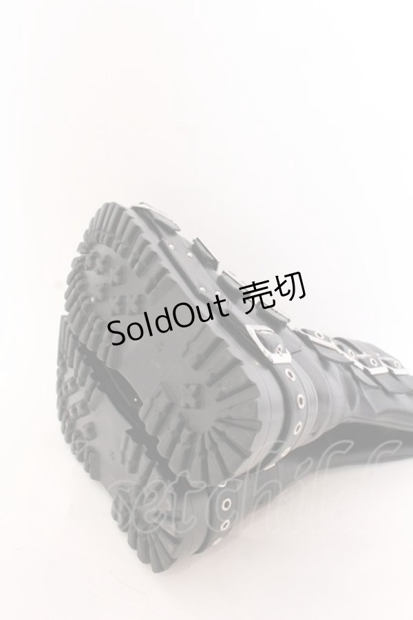 画像7: REFLEM / 7バックルプラットフォームブーツ 24ｃｍ ブラック O-25-02-26-072-PU-SH-OW-ZT-K017 (7)