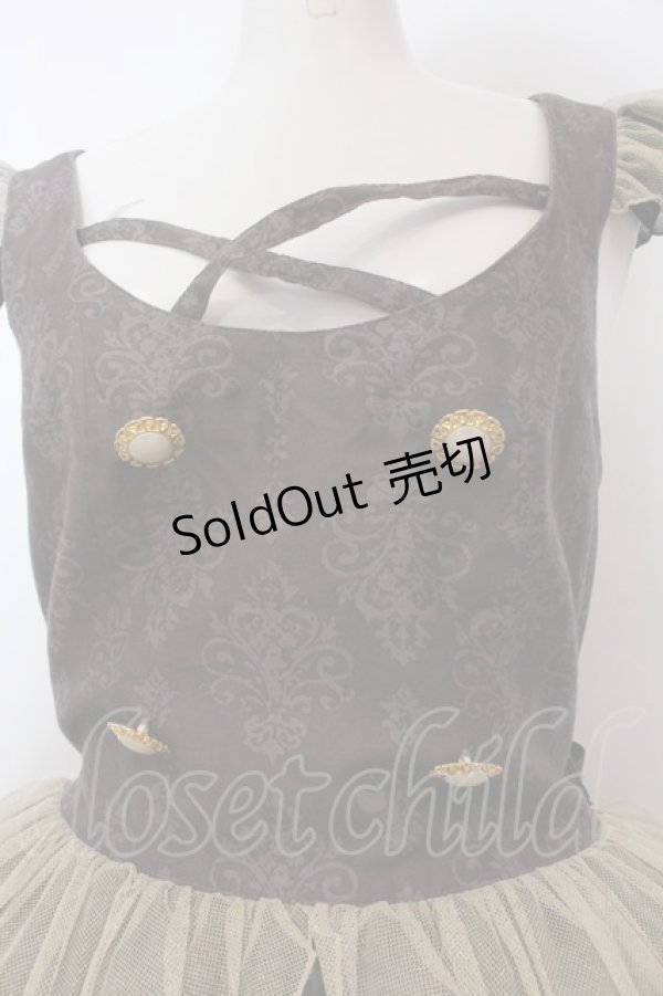画像3: metamorphose / Dress room バッスルジャンパースカート（ミニ）  ロイヤルブラック O-25-02-27-1032-ME-OP-IG-OS (3)