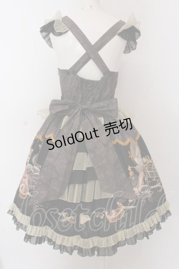 画像4: metamorphose / Dress room バッスルジャンパースカート（ミニ）  ロイヤルブラック O-25-02-27-1032-ME-OP-IG-OS (4)
