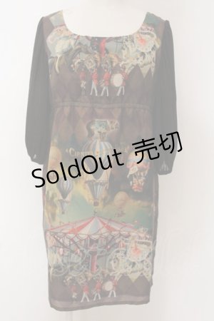 画像: EXCENTRIQUE / '14W Carnivalチュニックワンピース  バーガンディ O-25-08-24-001-EL-OP-OW-OS