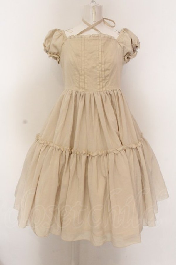 画像1: Victorian maiden / シフォンフリルドールドレス  ベージュ O-25-02-27-1036-CL-OP-IG-OS (1)