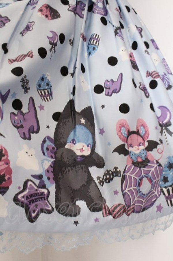 画像2: Angelic Pretty / Happy Treat Partyジャンパースカート  サックス O-25-02-27-1047-AP-OP-OW-OS (2)