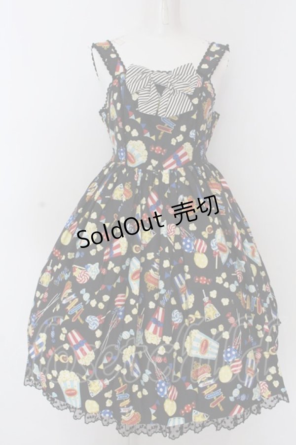 画像1: Angelic Pretty / Happy Park Carnivalジャンパースカート  クロ O-25-02-27-1051-AP-OP-OW-OS (1)