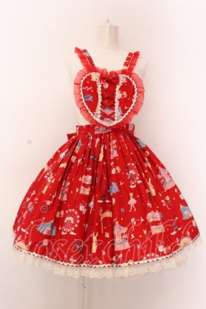 画像: Angelic Pretty / magical etoileエプロン風スカート - アカ O-25-02-27-1057-AP-SK-OW-OS